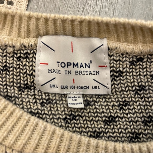 TOPMAN Mans Christmas Snowflake Jumper Sweater , Size L , Made in UK ! Unisex ๐ - Picture 5 of 8